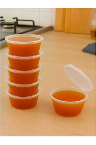 25 Adet 120 Cc Kapaklı,sızdırmaz,tekrar Kullanılabilen Sos Kabı,et Suyu Kabı,saklama Kabı Şeffaf