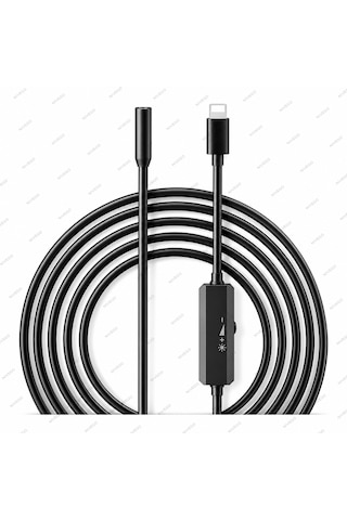 Endoskop Yılan Kamera İphone Uyumlu Led'li 5 Metre 7 Mm Sert Kablo 2mp Full Hd