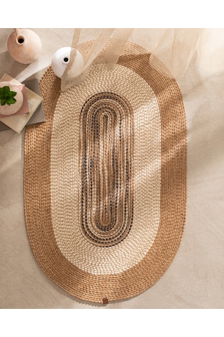 Madame Coco Janvry Oval Kilim - Bej/krem - 90x150 Cm 8684427193273 Çok Renkli