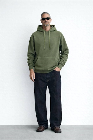 İçi Polarlı Kapşonlu Erkek Sweatshirt Hoodie Haki