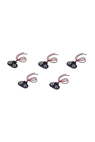 9 Volt Pil Başlığı 10 Cm Kablolu, 5 Adet, Ic-232