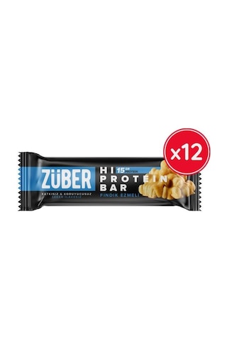 Züber Fındık Ezmeli Yüksek Protein Bar 12 x 45 G
