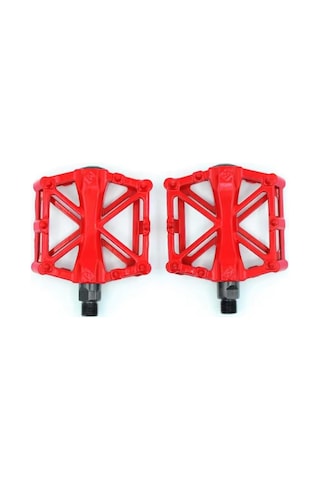 Xbyc 1815 Bilyalı Bisiklet Platform Pedal Geniş Yapılı Bilyalı Alüminyum Pedal Mukavemetli Kırmızı Renk