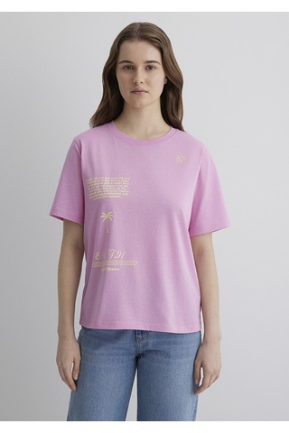 Mavi - Baskılı Pembe Tişört 1613174-70972 Pembe