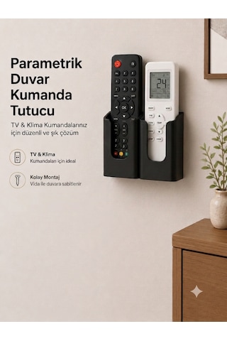 Duvara Monte Kumanda Tutacağı Yapışkanlı Veya Vidalı Tv Klima Kumandası Aparatı 5,5x3 Cm İç Ölçü - 2 Adet Siyah Duvara Monte Kumanda Tutacağı Yapışkanlı Veya Vidalı Tv Klima Kumandası Aparatı 5,5x3 Cm İç Ölçü - 2 Adet Siyah