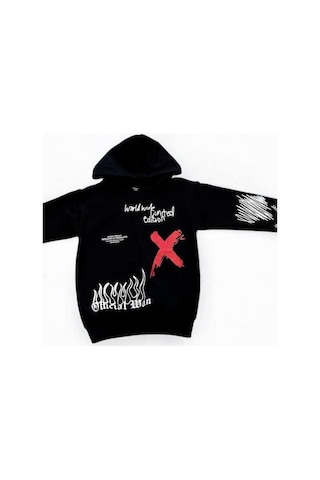 Mon Cherry Erkek Çocuk Kapüşonlu Limited Edition Sweatshirt-14684 Siyah