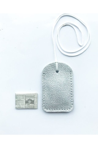 Kayı Dörtgen Cevşen Dualı Kolye Muska Hakiki Deri Gümüş