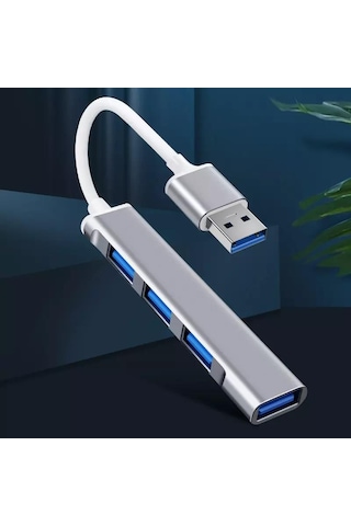 PrimeX PX-TYP5 Ultra Slim 4 Port USB 3.0 Hub Çoklayıcı Gri