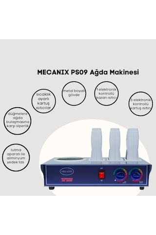 Ps09 3 Kartuş 1 Kazan Kombine Sir Ağda Makinesi, Ağda Isıtıcı, Ayarlanabilir Isı,profesyonel Kullanı
