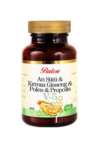 Balen V5 Arı Sütü-Kırmızı Ginseng-Polen-Propolis 1015 Mg 2 Adet