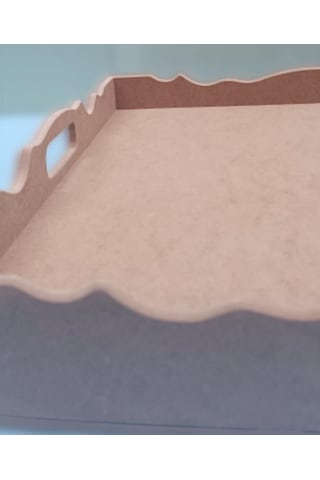 Hobi Dekoratif Tepsi Ayaklı Dikdörtgen Ham Ahşap Mdf Model El Yapımı