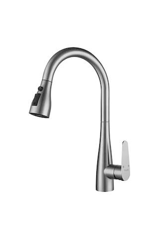 Fause Spiralli Eviye Bataryası Pull Down 3 Fonksiyonlu Fırçalanmış Nikel Kte125-br Fırçalı Nikel