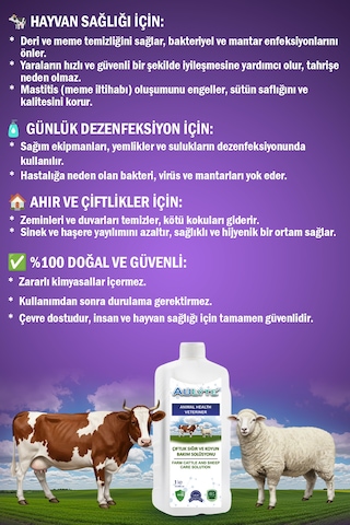 Büyükbaş Küçükbaş Hayvan Bakım Solüsyonu 1 Lt