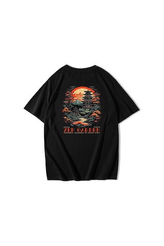 Brz Collection Unisex Oversize Zen Garden T-shirt-siyah Siyah