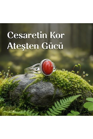 Akik Taşı Çelik Yüzük - Kararmaz Renkli