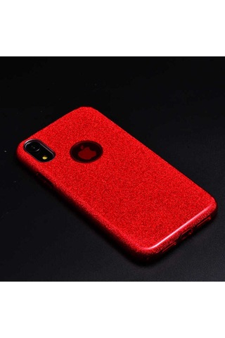 Apple Uyumlu iPhone Xr 6.1 Kılıf Zore Shining Silikon Kırmızı