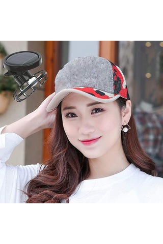 Kangvka Güneş Enerjili Klipli Mini Fan 2 Adet - Dış Mekan Sporları İçin Portatif, Pil Gerektirmeyen Soğuk Rüzgar