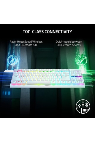 Deathstalker V2 Pro Tkl Ckicky - Kablosuz Düşük Profilli Rgb Tenkeyless Optik Klavye Uzun Pil Ömrü, İnce Kasa,
