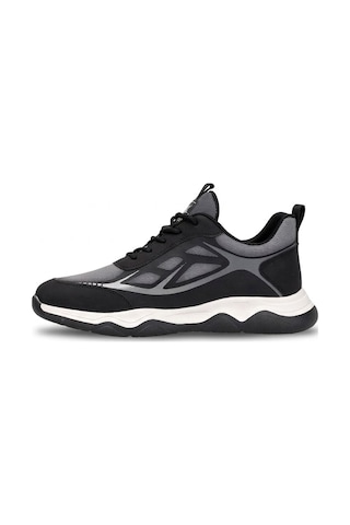 Voyager E087t Erkek Deri-tekstil Klasik Sneaker Siyah - Gri