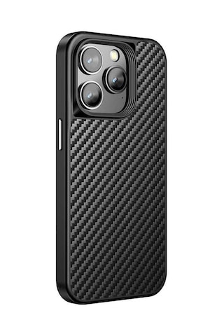 Wlons Apple Uyumlu iPhone 14 Pro Kılıf Aramid Karbon Fiber Magsafe Özellikli Wlons Radison Kapak WLONS-25395