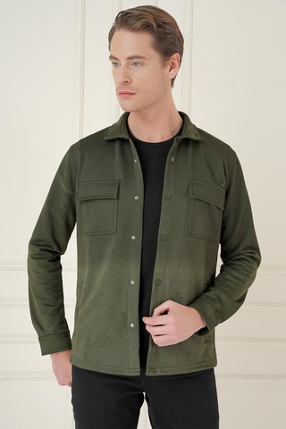 Efor G 1578 Slim Fit Haki Klasik Gömlek Haki