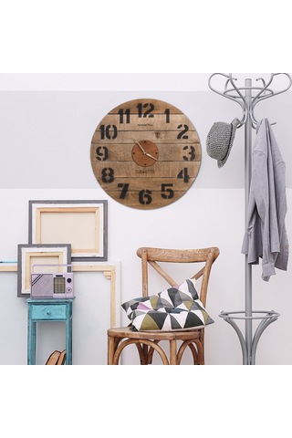 Palet Dekoratif Ahşap Duvar Saati 50 Cm - Madamvila