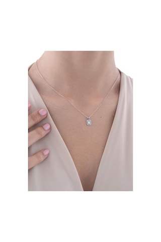 Nochediamond 0,15 Karat Baget Pırlanta Kolye-612