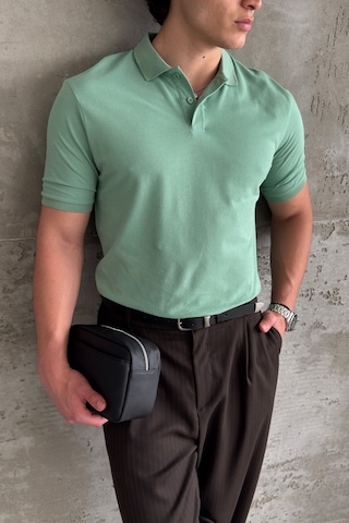 Erkek %100 Pamuk Düğmeli Polo Yaka T-shirt Yeşil