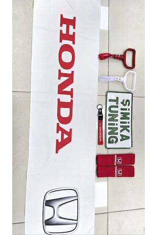 Honda Otomobil Torpido Havlusu Ve 2'li Kemer Kılıfı Ve 2'li Araç Tutamaçı Anahtarlık