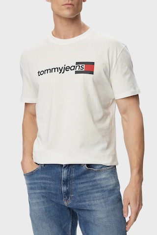 Tommy Jeans Logolu Pamuklu Regular Fit Bisiklet Yaka T Shirt Erkek T Shirt Dm0dm23406 Ybl Beyaz