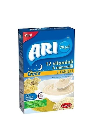 Arı Mama Gece 7 Tahıllı Sütlü Pirinç Unu 250 Gr x 12li Paket