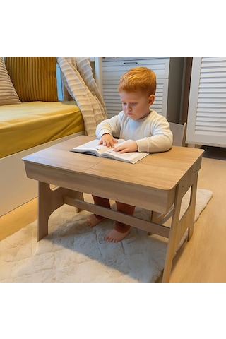 Mdf Çocuk Aktivite Masası Açılabilir Kapaklı 1 Masa + 1 Sandalye