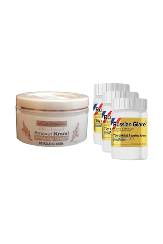 Hemengo Three Brand 100 Ml Arnavut Aklık Kremi 1 Ad + Russıan Glare Tüy Dökücü Azaltıcı Merhem 50 Ml 3 Ad Hmngob