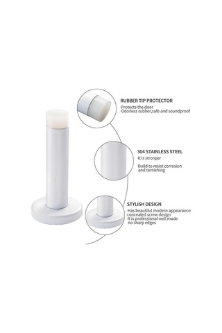 Zemin Koruması İçin Ağır Hizmet Tipi Kapı Stoperi 3'lü Paket Beyaz