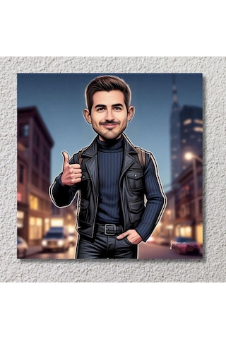 Kişiye Özel Gezgin Tasarımlı Karikatür Mdf Poster 20 X 28