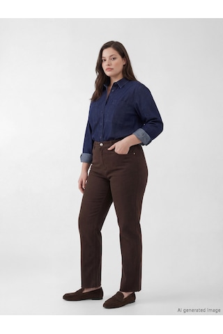 Lcw Comfort Kahverengi Flare Kadın Jean Pantolon