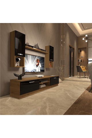 Decoraktiv Eko 5dab Mdf Dvd Tv Ünitesi Tv Sehpası Pera - Siyah