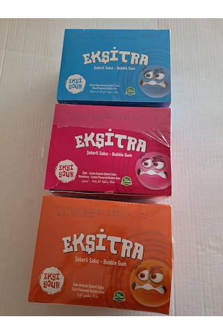 Ekşitra Karışık Meyveli,çilek-limon-kola Aramola Sakız 100 Adet