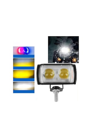 Motosiklet Led Spot Harici Mini Lens Yüksek Parlaklık Flaş Far Sürüş Sis Lambaları 2 Lens