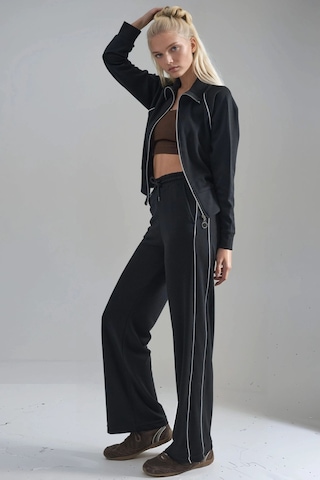Hiccup Modal Dokulu Fermuarlı Sweatshirt & Pantolon İkili Takım Berşan Collection Siyah