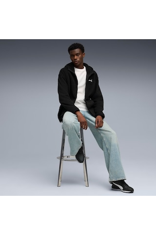 Puma Ess Elevated Full-zip Hoodie Erkek Yetişkin Ceket Siyah