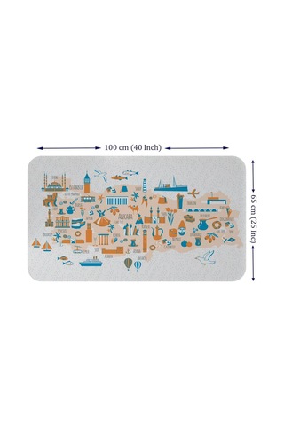 Eğitici Ve Öğretici Cocuk Odası Türkiye Haritası Duvar Sticker-60x105-3875 Renkli