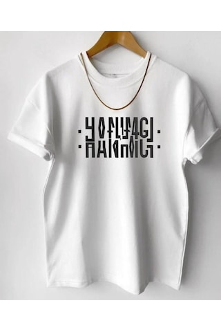 Hırsch Erkek Beyaz Oversize Hanımcı Baskılı T-shirt Beyaz