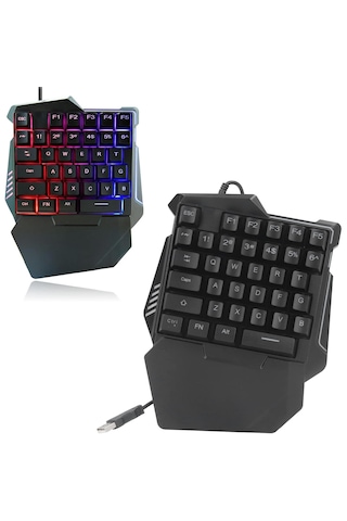 G7 Tek El Kullanım Gaming Oyuncu Usb Kablolu Klavye Rgb Led Işıklı 35 Tuşlu Taşınabilir Mini Oyun Tuş Takımı