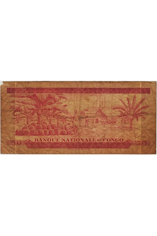 Kongo 50 Frank 1970 Pick 11b. Sağ Üst Köşede Ufak Kopma Var. Sararmış. Nadir.