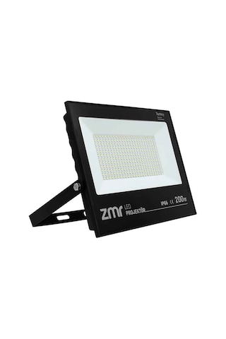 Zmr 200 Watt - 220 Volt Beyaz 6500k Ip66 150 Işık Açısı Siyah Slim Kasa Led Projektör