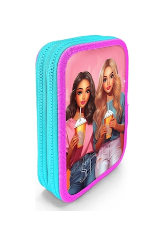 Coral High İki Karlı Organizer Kalemlik - Pembe Kırmızı Fashion Girl, Kız Çocuk, Pembe Kırmızı Fashion Girl Kırmızı - Pembe
