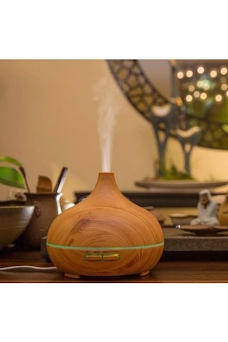 Ultrasonik Aroma Hava Nemlendirici Hava Difüzör Kokulu Uçucu Yağ Difüzör 500 Ml Kumandalı Led Işıklı