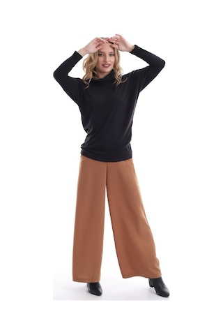 Self Clothing Kadın Boğazlı Yaka Siyah-Siyah