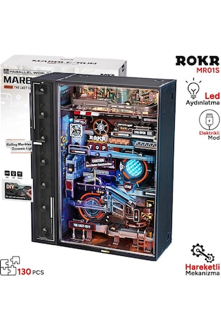 Rokr Mr01s The Last City Marble Run Dıy Mechanical 3d Puzzle Maket Model Seti 3d Model Kit Detaylı Dekoratif Hobi Seti Hareketli Ve Işıklı